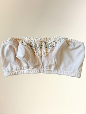 Glamorise Lace-Trim Strapless Bandeau Bra - Blush Pink